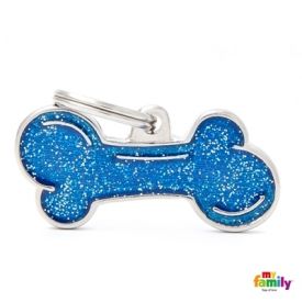 Myfamily Shine Blue Glitter Nametag