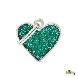 Myfamily Shine Green Glitter Heart 