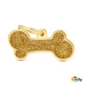 Myfamily Shine Gold Glitter Bone Nametag