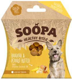 Soopa Natural Bites Treats Banana & Peanut Butter Bites 50g