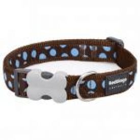 Red Dingo Blue Spots Brown Medium Collar