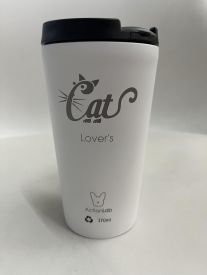 Coffee Thermos White Cat Lovers