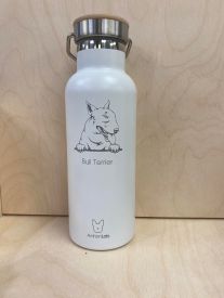 Bamboo Bottle Bull Terrier White