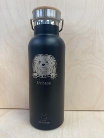 Bamboo Bottle Maltese Black