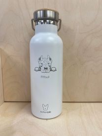 Bamboo Bottle Pitbull White