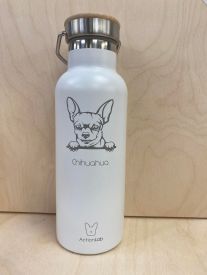 Bamboo Bottle Chihuahua White