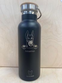 Bamboo Bottle Doberman Black