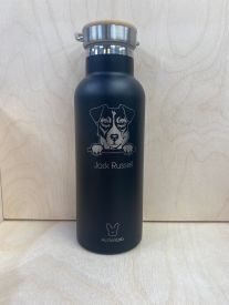 Bamboo Bottle Jack Russel Black