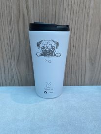 Coffee Thermos Pug White