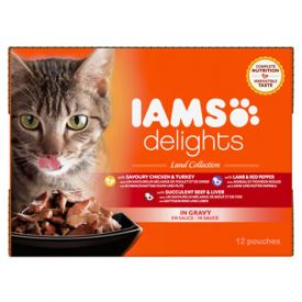 Iams Pouch 12-pack Land Collection In Gravy