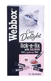 Webbox Lick-e-lix Salmon Flavour Cat Treat 5 X 15g