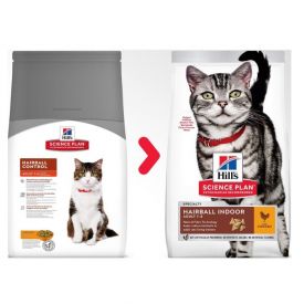 image of Hill's Science Plan Hairball Indoor Adult Cat Food With Chicken
