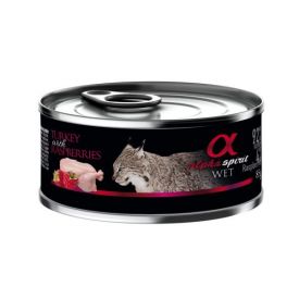 Wet Food Alpha Spirit For Adult Cats With Turkey Rasberries