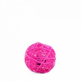 Jk Animals Pink Rattan Ball With Bell 6cm