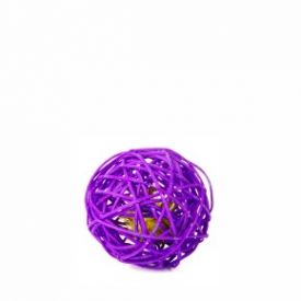 Jk Animals Purple Rattan Ball With Bell 6cm