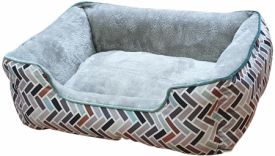 image of Nobby Classic Plush Bed Tonis Light Gray 