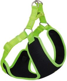 image of Nobby Black Mesh Reflect Chest Harness Yellow Neon