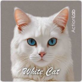 Action Trade Magnet White Cat