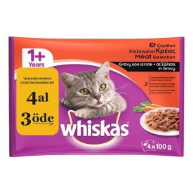 Whiskas Pouch Meat 4x100g					