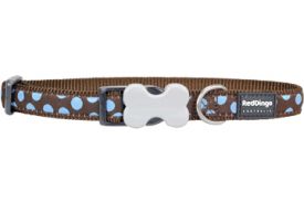 Red Dingo - Blue Spots/brown Dog Collar
