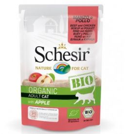 Schesir Cat Pouch Bio Beef And Chicken With Apple 