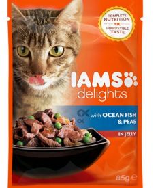 Iams Delights Adult With Ocean Fish And Peas In Jelly, 85 G