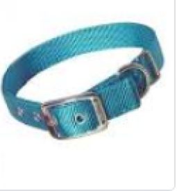 image of Hamilton Double Thick Nylon Deluxe Dog Collar, 1-inch By 18-inch, Teal