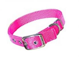 image of Hamilton Double Thick Nylon Deluxe Dog Collar, 1-inch By 28-in Hot Pink