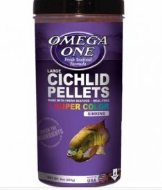 image of Omega One Super Color Cichlid Pellets Large 9oz