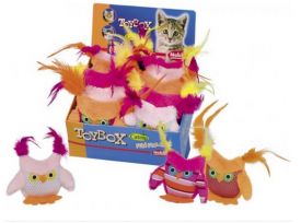 image of Nobby Plush Owl With Rattle And Feathers Assorted 11 Cm