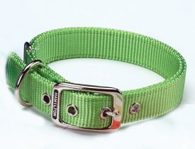image of Hamilton Double Thick Deluxe Lime Nylon Buckle Collar Lime 24 Inch