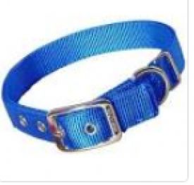 image of Hamilton Double Thick Nylon Deluxe Dog Collar, 1-inch By 18-inch, Blue