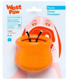 West Paw Zogoflex Toppl, Small, Tangerine Orange