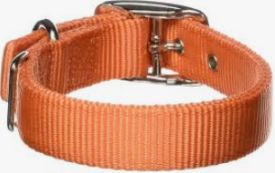 image of Hamilton Double Thick Nylon Deluxe Dog Collar, 1-inch By 18-inch, Mango