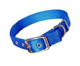 Double Thick Nylon Deluxe Dog Collar, 1 X 28 Blue