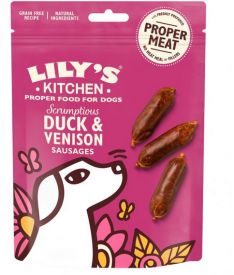 image of Lily's Kitchen Scrumptious Duck & Venison Sausages Dog Treats 