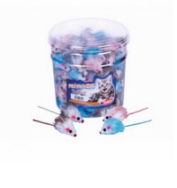 Nobby Toy Box Cat Plush Mouse Coloured Tube 5 Cm