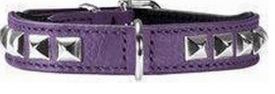 Hunter Collar Leather Rocky Petit Violet/black 1.6cm, 17-21cm