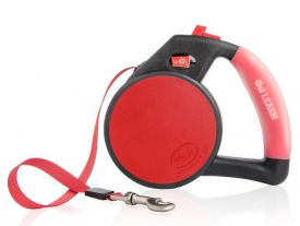 Wigzi Retractable Tape Gel Handle Leash Red -