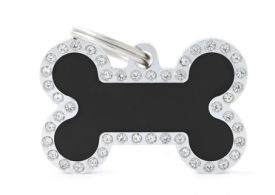 Myfamily Black Strass Glam Bone Nametag