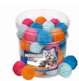 Nobby Toy Box Cat Plush Ball Coloured Tube 4 Cm 1 Pc