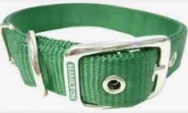 Hamilton Thick Nylon Deluxe Dog Collar, 1-inch By 24-inch Double, Green