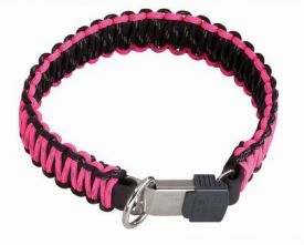 Karlie Collar In Nylon With Click Lock Black/pink 