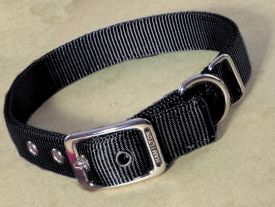 Hamilton Double Thick Nylon Dog Collar Black