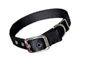 image of Hamilton Double Thick Nylon Deluxe Dog Collar, 1-inch By 18-inch, Black