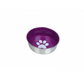 Nobby Stainless Steel Bowl Heavy Paw Anti Slip Purple 13 5 Cm 0 45 Ltr