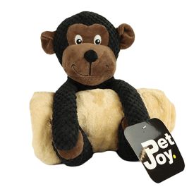 Pet Joy Monkey Buddy With Blanket