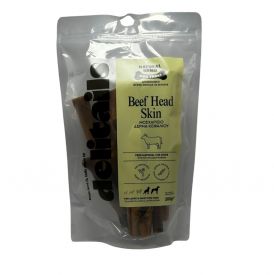 Delitails Beef Head Skin Chewing Dog Treat