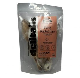 Delitails Rabbit Ears With Fur Chewing Dog Treat