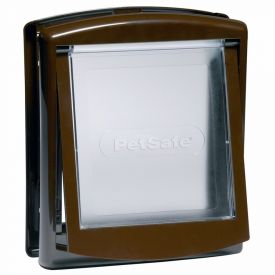 Pet Door Small Dog Or Cat Flap 2-way Locking - Brown